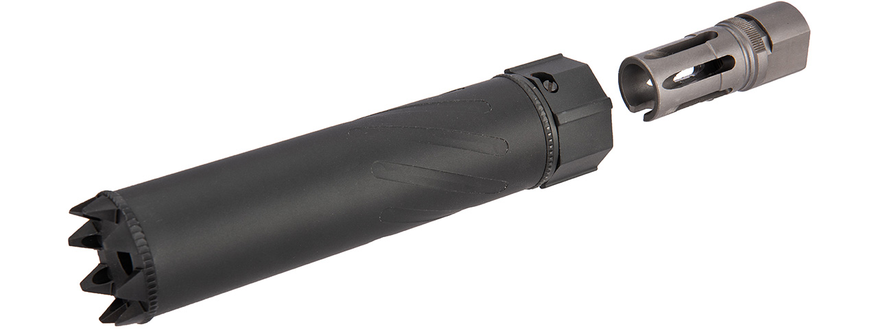 5KU SOCOM556MG Monster QD 7.5" Mock Suppressor / Barrel Extension [Fluted] (BLACK) - Click Image to Close