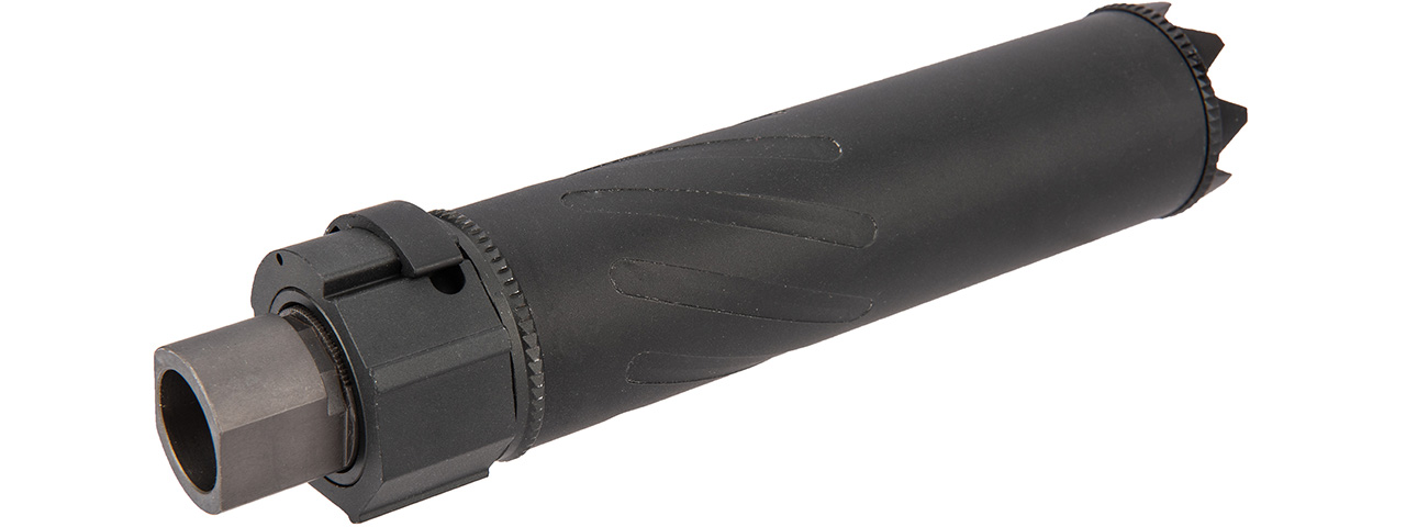 5KU SOCOM556MG Monster QD 7.5" Mock Suppressor / Barrel Extension [Fluted] (BLACK) - Click Image to Close