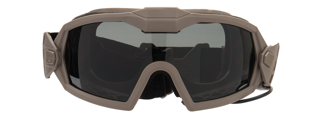 G-Force Full Seal Airsoft Goggles w/ Built-In Fan [Clear Lens] (TAN)