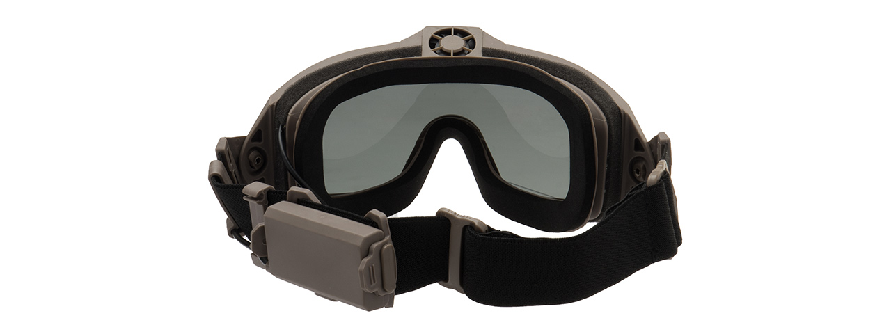 G-Force Full Seal Airsoft Goggles w/ Built-In Fan [Clear Lens] (TAN) - Click Image to Close