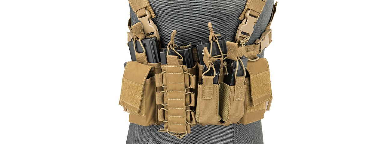 UK ARMS AIRSOFT TACTICAL QR CHEST RIG - COYOTE BROWN - Click Image to Close