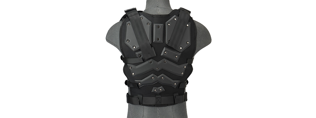 Tactical Airsoft Vest Body Armory w/ Padded Chest Protector (BLACK) - Click Image to Close