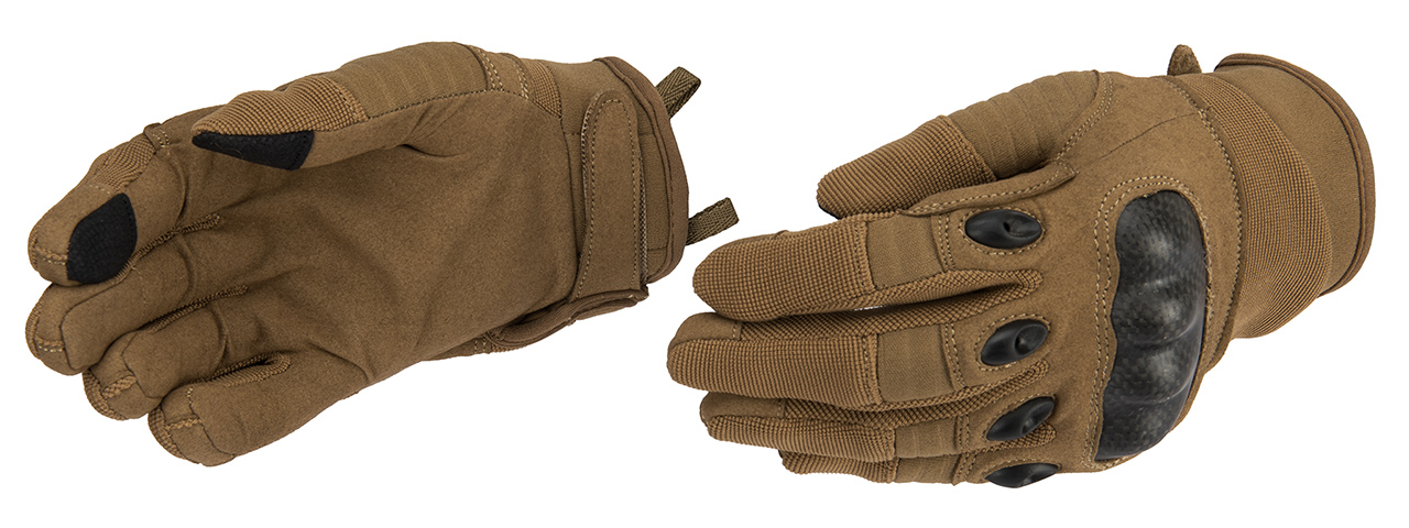 Lancer Tactical Kevlar Airsoft Tactical Hard Knuckle Gloves [MED] (TAN)