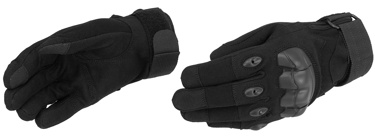 Lancer Tactical Airsoft Tactical Hard Knuckle Gloves [SMALL] (BLACK) - Click Image to Close