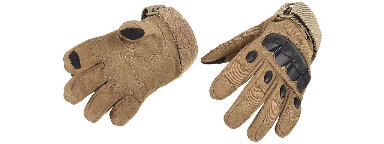 Lancer Tactical Airsoft Hard Knuckle Gloves [Medium] (TAN) - Click Image to Close