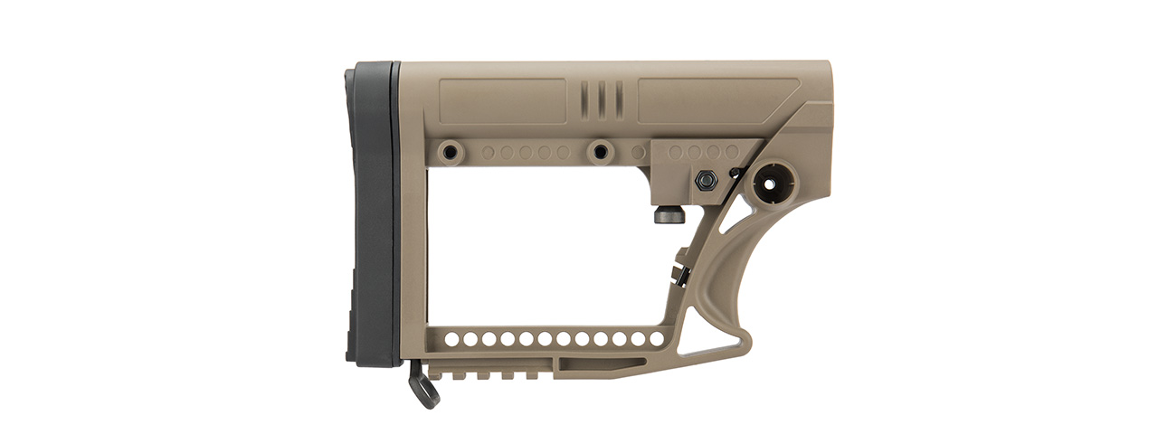 G-Force Adjustable Stock w/ Cheek Plate for Carbine Airsoft Rifles (TAN)