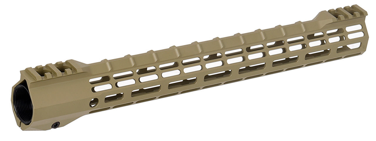 15" M-LOK Ultralight Rail System for M4 / M16 Airsoft AEG Rifles (MATTE TAN) - Click Image to Close