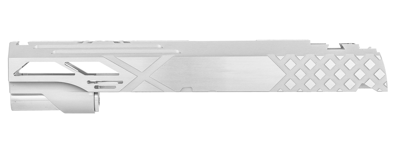 Airsoft Masterpiece Custom "X" Standard Slide for Hi-Capa/1911 5.1 (SILVER) - Click Image to Close