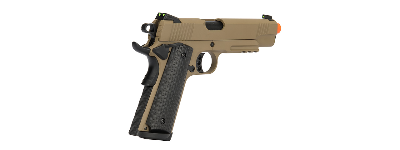 Army Armament Full Metal R28 1911 Desert Warrior GBB Airsoft Pistol (TAN) - Click Image to Close