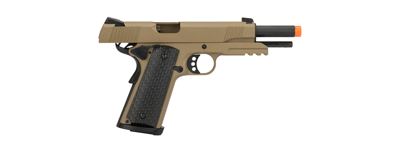Army Armament Full Metal R28 1911 Desert Warrior GBB Airsoft Pistol (TAN) - Click Image to Close