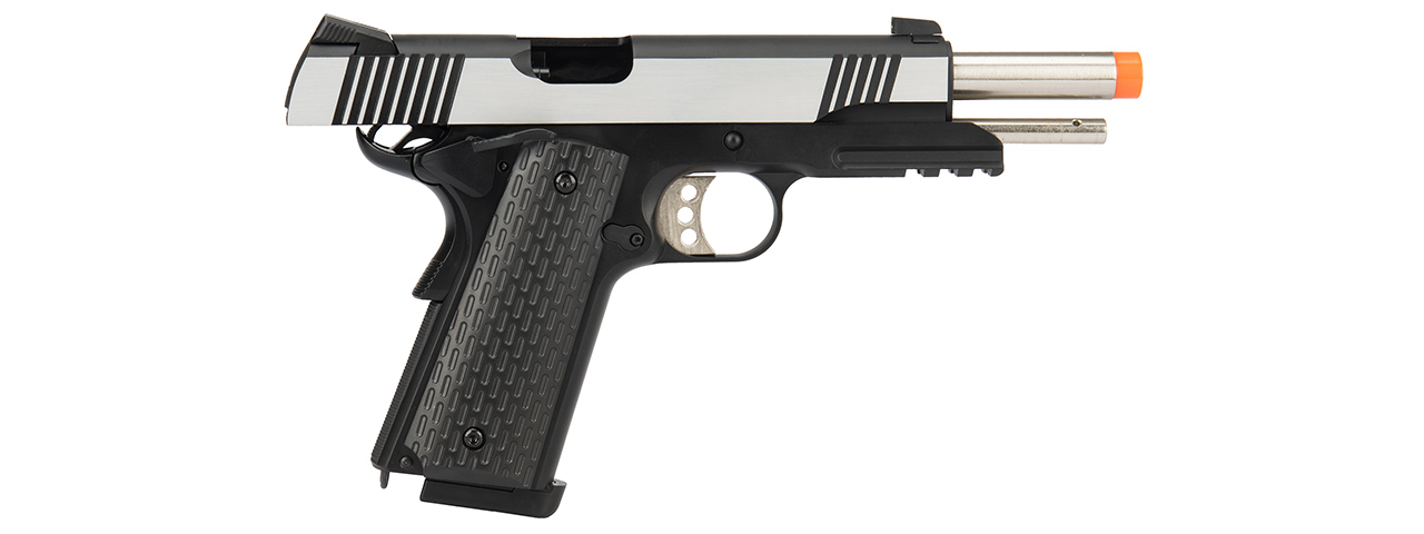 Army Armament Full Metal R28 1911 Desert Warrior GBB Airsoft Pistol (BLACK / SILVER)