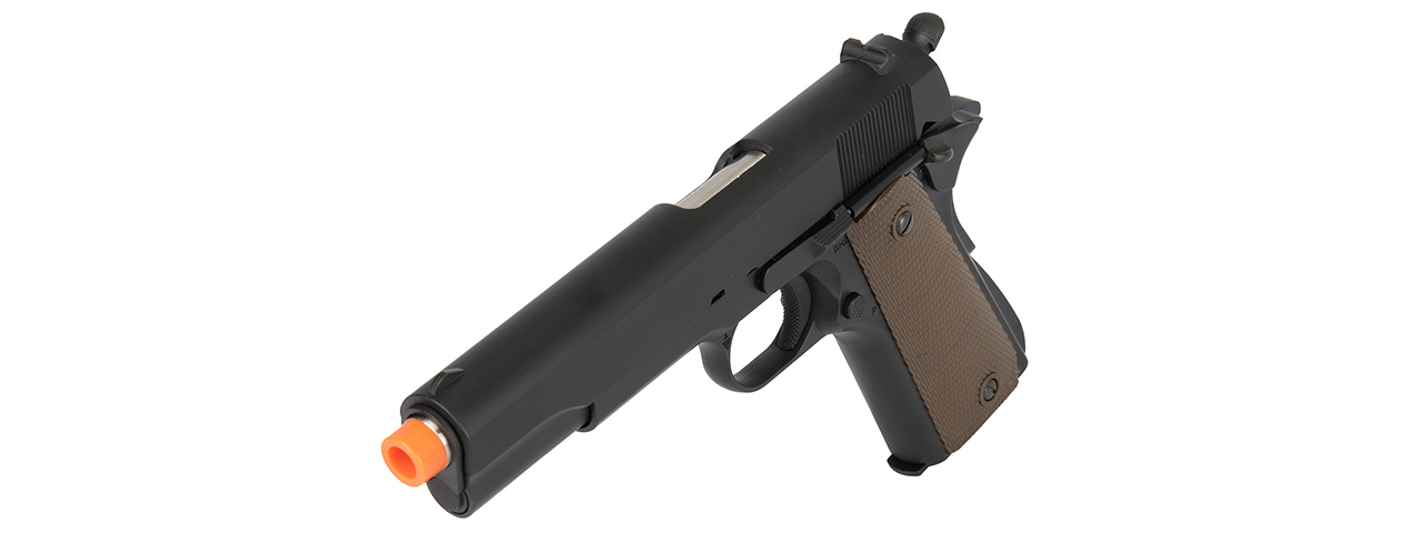 Army Armament Full Metal R31 1911 Gas Blowback Airsoft Pistol w/ Silver Barrel (BLACK) - Click Image to Close