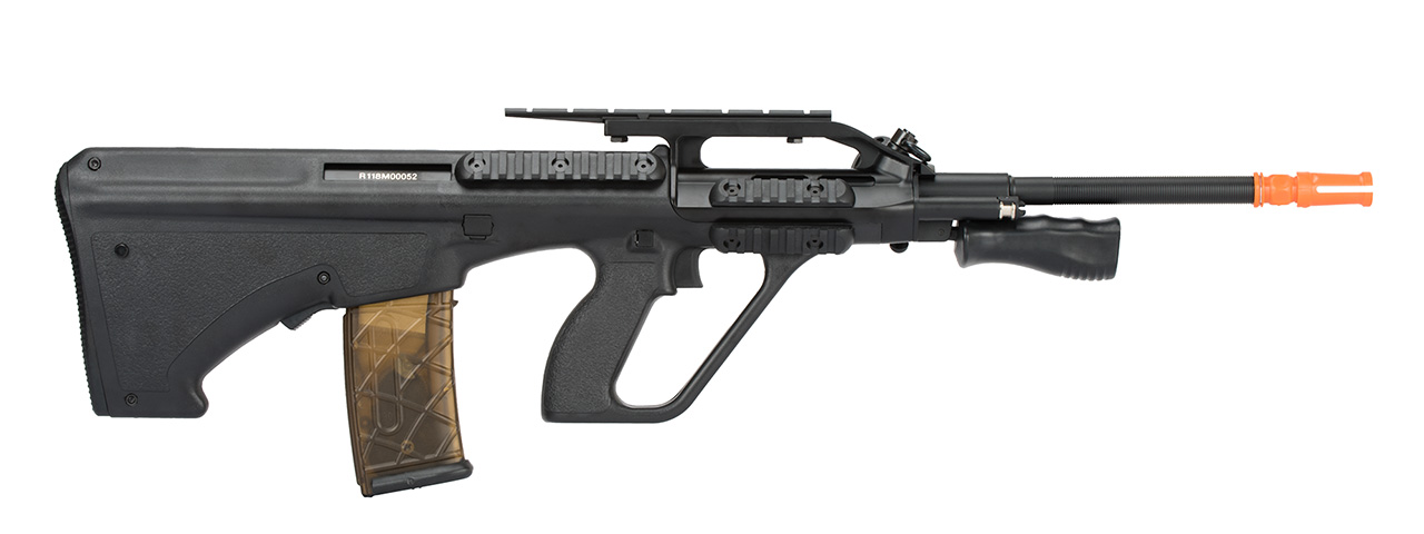 Army Armament Polymer AUG Civilian AEG Airsoft Rifle w/ Top Rail (BLACK) - Click Image to Close