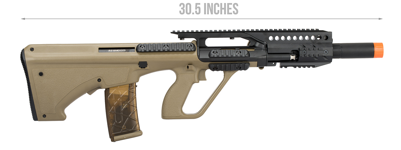 Army Armament AUG A3 Polymer Carbine Length Airsoft AEG Rifle (TAN) - Click Image to Close