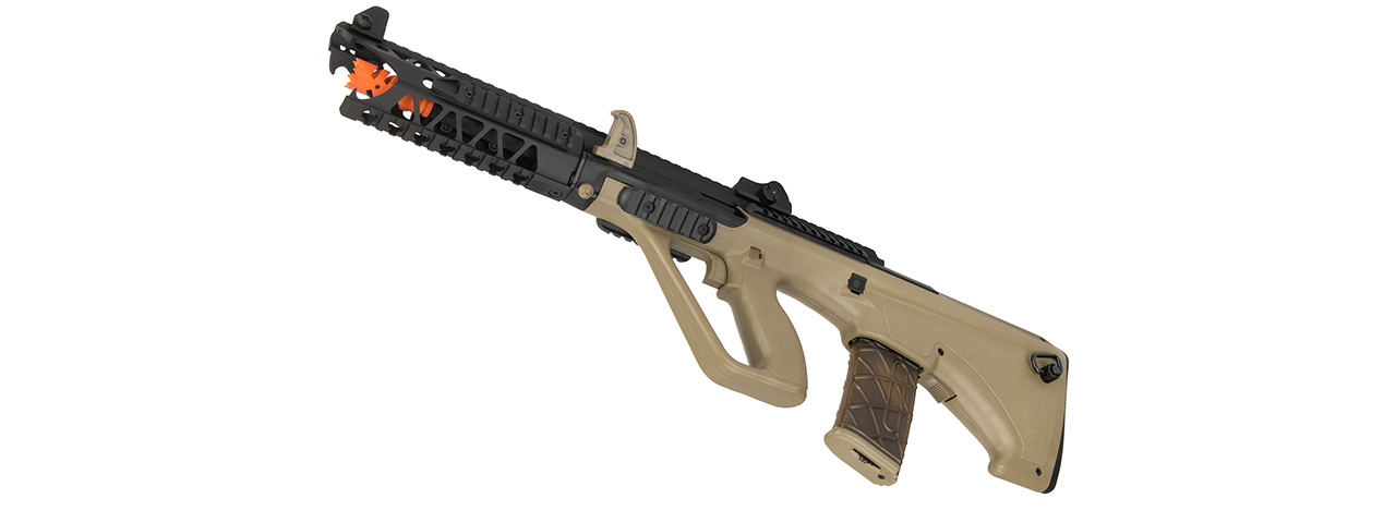 Army Armament AUG 7" Raptor AEG Airsoft Rifle (TAN) - Click Image to Close