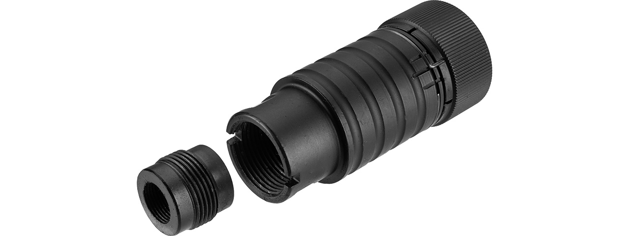 Double Bell AK Series Airsoft Flash Hider Amplifier [14mm CCW] (BLACK)