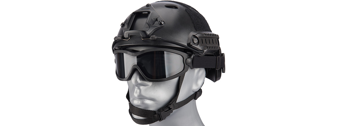 Lancer Tactical Double Layer Airsoft Goggles [Smoke Lens] (BLACK)