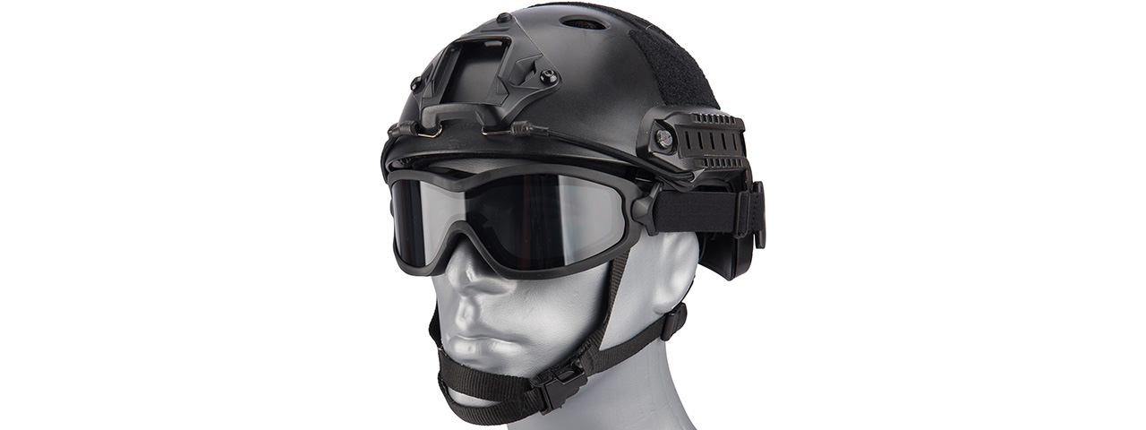 Lancer Tactical Double Layer Airsoft Goggles [Smoke Lens] (BLACK) - Click Image to Close