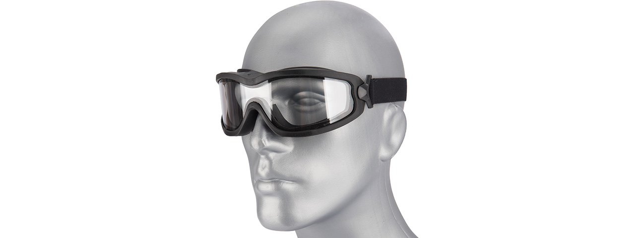 Lancer Tactical Double Layer Airsoft Goggles [Clear Lens] (BLACK) - Click Image to Close