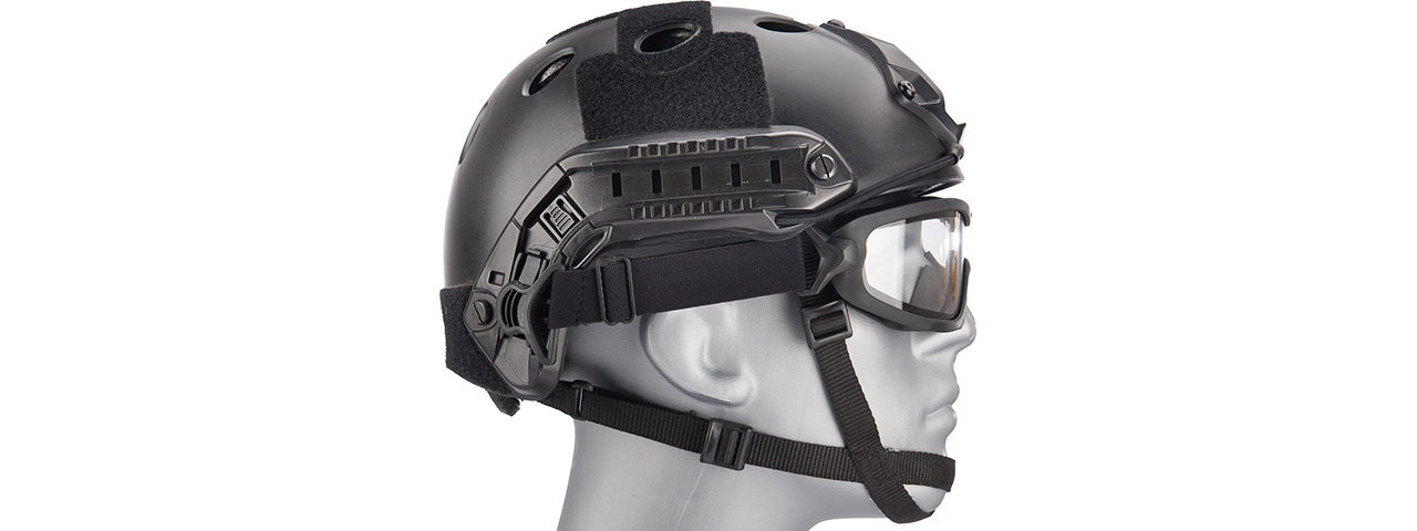Lancer Tactical Double Layer Airsoft Goggles [Clear Lens] (BLACK) - Click Image to Close