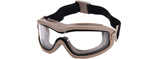 Lancer Tactical Double Layer Airsoft Goggles [Clear Lens] (TAN)