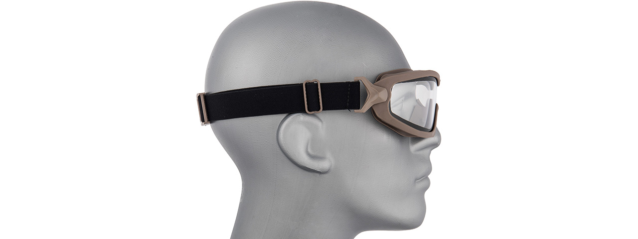 Lancer Tactical Double Layer Airsoft Goggles [Clear Lens] (TAN) - Click Image to Close