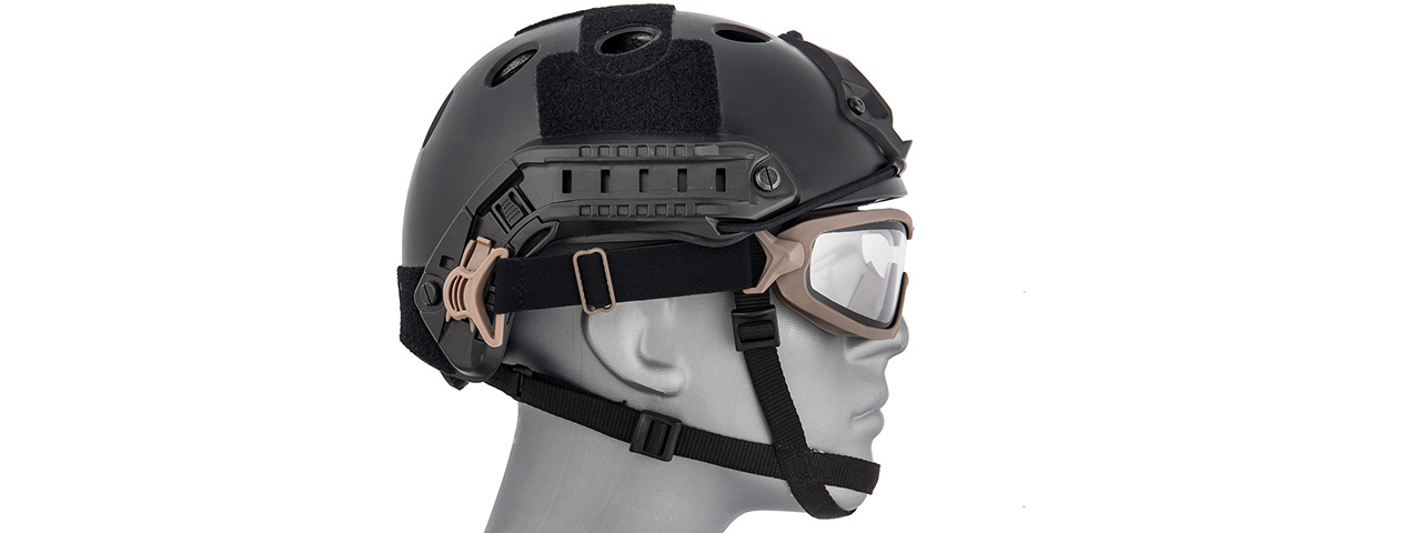 Lancer Tactical Double Layer Airsoft Goggles [Clear Lens] (TAN)