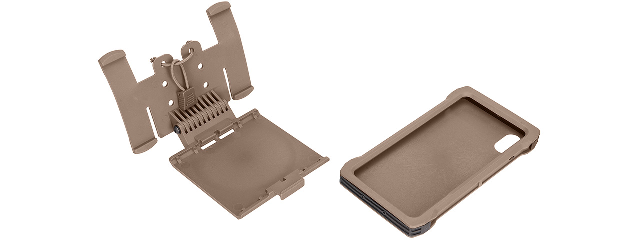 Lancer Tactical iPhone XS Max MOLLE Mobile Case (TAN) - Click Image to Close