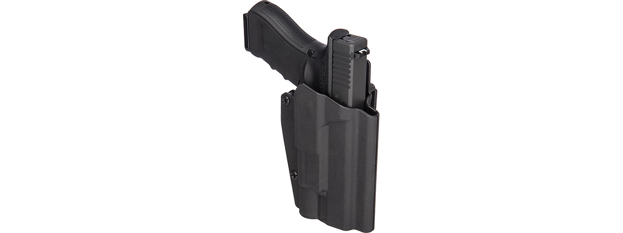 Lancer Tactical Light Bearing Hard Shell Holster for Glock 17 [Large] (BLACK) - Click Image to Close