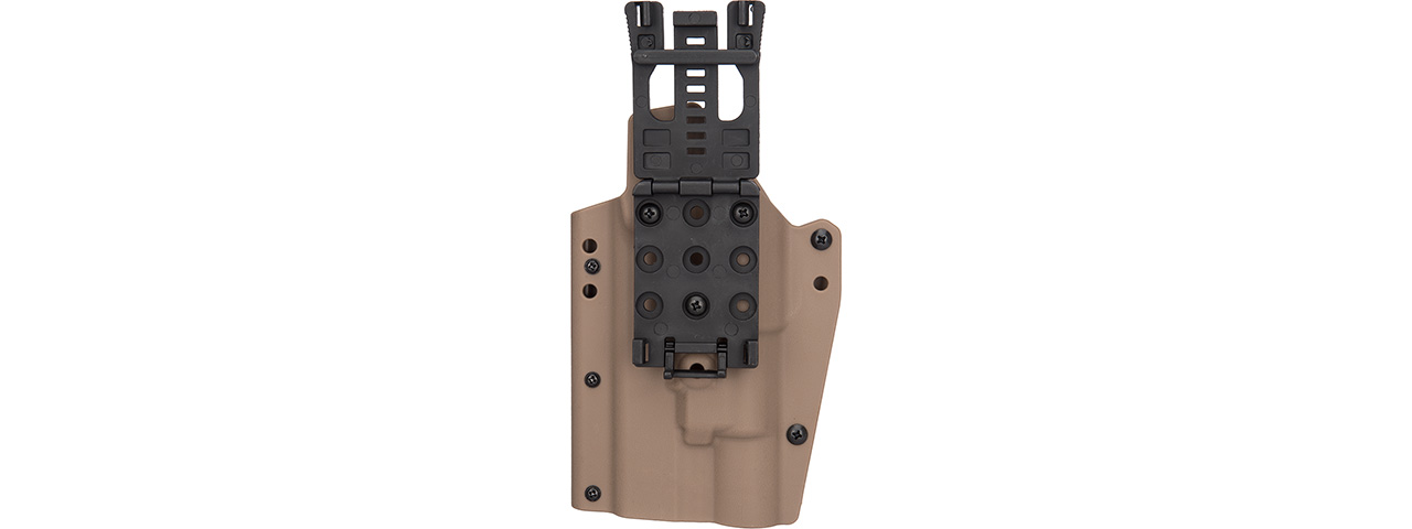 Lancer Tactical Light Bearing Hard Shell Holster for Glock 17 [Large] (TAN) - Click Image to Close