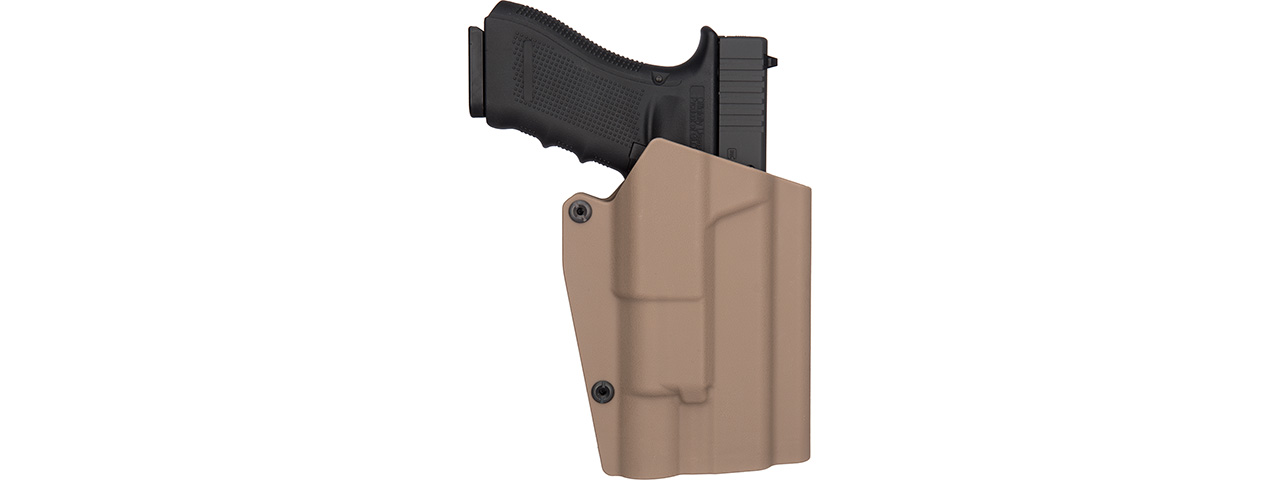 Lancer Tactical Light Bearing Hard Shell Holster for Glock 17 [Large] (TAN)