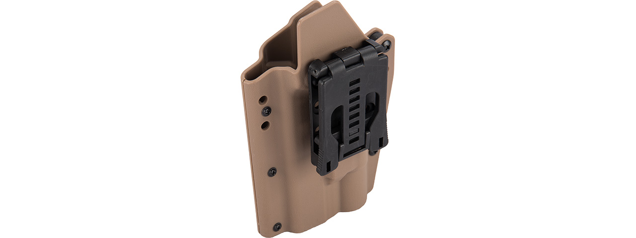 Lancer Tactical Light Bearing Hard Shell Holster for Glock 17 [Large] (TAN) - Click Image to Close