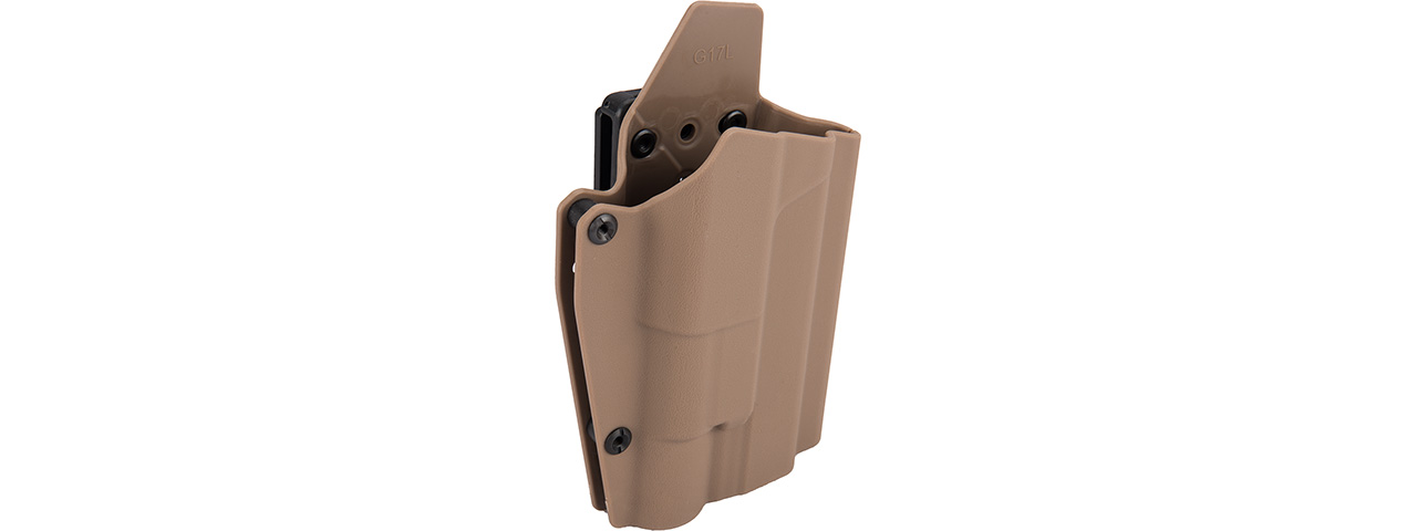 Lancer Tactical Light Bearing Hard Shell Holster for Glock 17 [Large] (TAN)