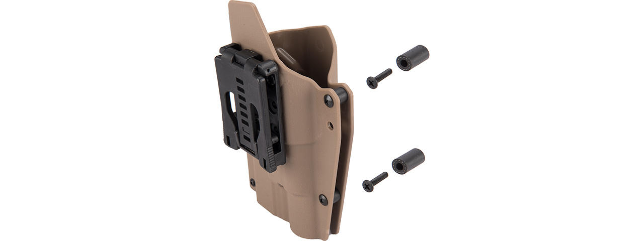 Lancer Tactical Light Bearing Hard Shell Holster for Glock 17 [Large] (TAN) - Click Image to Close