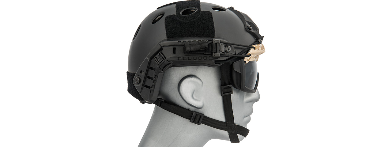 Lancer Tactical Helmet Safety Goggles [Smoke Lens] (AOR1) - Click Image to Close