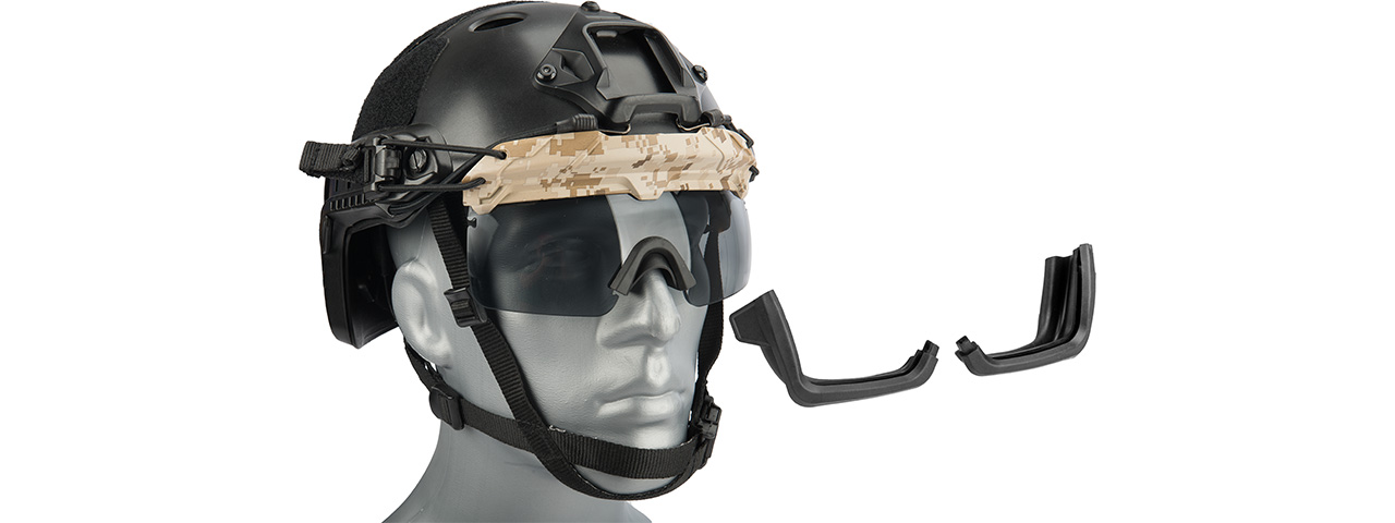 Lancer Tactical Helmet Safety Goggles [Smoke Lens] (AOR1) - Click Image to Close