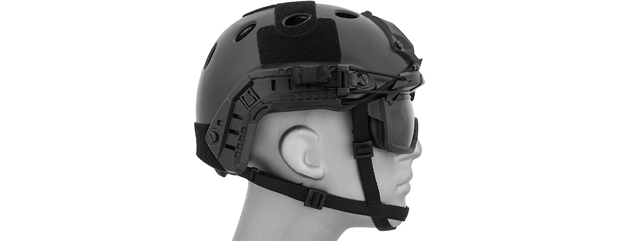 Lancer Tactical Helmet Safety Goggles [Smoke Lens] (BLACK) - Click Image to Close
