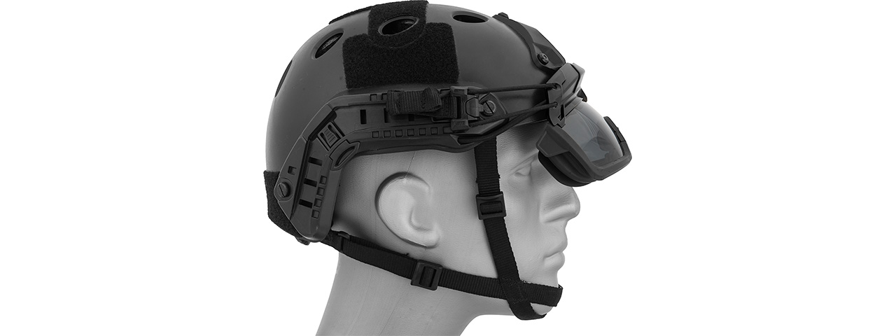 Lancer Tactical Helmet Safety Goggles [Smoke Lens] (BLACK) - Click Image to Close