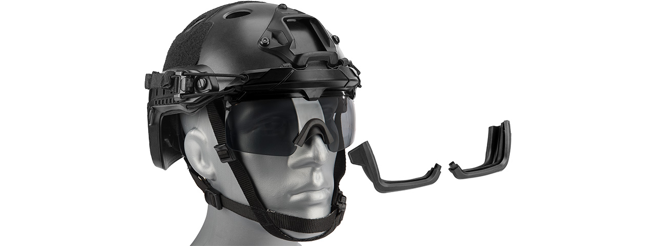 Lancer Tactical Helmet Safety Goggles [Smoke Lens] (BLACK) - Click Image to Close