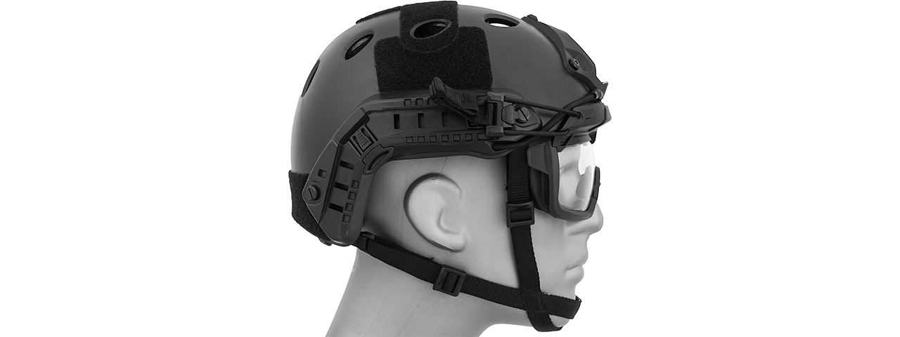 Lancer Tactical Helmet Safety Goggles [Clear Lens] (BLACK) - Click Image to Close