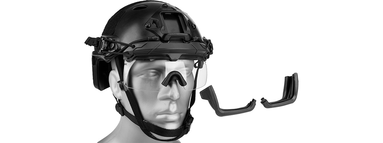 Lancer Tactical Helmet Safety Goggles [Clear Lens] (BLACK)