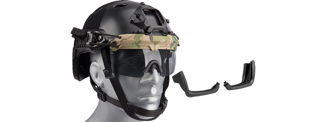 Lancer Tactical Helmet Safety Goggles [Smoke Lens] (CAMO)