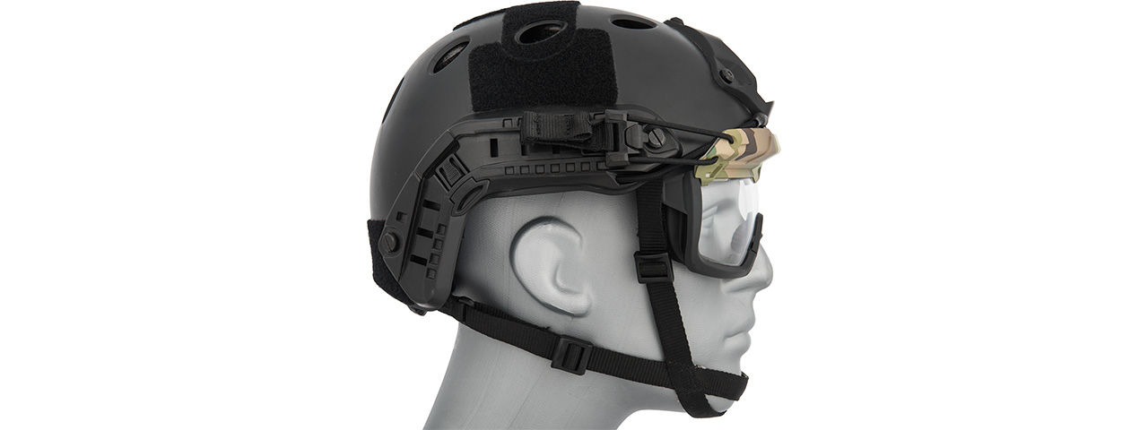 Lancer Tactical Helmet Safety Goggles [Clear Lens] (CAMO) - Click Image to Close