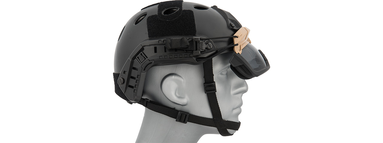 Lancer Tactical Helmet Safety Goggles [Smoke Lens] (TAN) - Click Image to Close