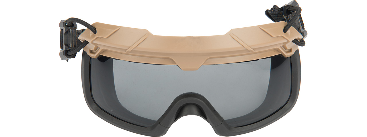 Lancer Tactical Helmet Safety Goggles [Smoke Lens] (TAN) - Click Image to Close