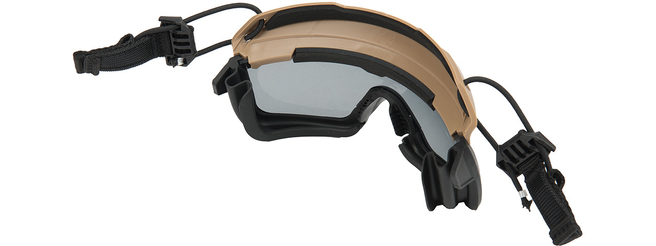 Lancer Tactical Helmet Safety Goggles [Smoke Lens] (TAN) - Click Image to Close