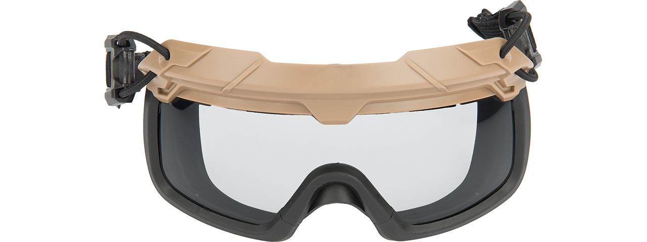 Lancer Tactical Helmet Safety Goggles [Clear Lens] (TAN) - Click Image to Close
