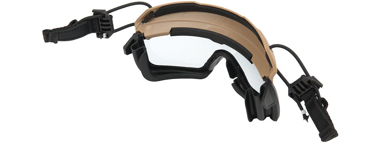 Lancer Tactical Helmet Safety Goggles [Clear Lens] (TAN) - Click Image to Close