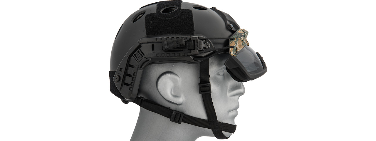 Lancer Tactical Helmet Safety Goggles [Smoke Lens] (DIGITAL WOODLAND)