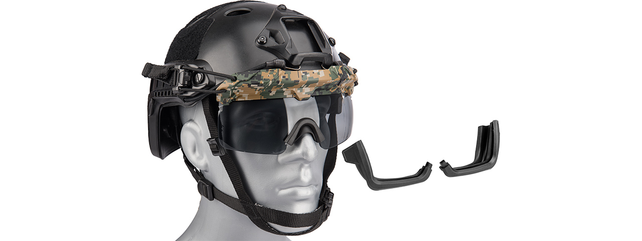 Lancer Tactical Helmet Safety Goggles [Smoke Lens] (DIGITAL WOODLAND) - Click Image to Close